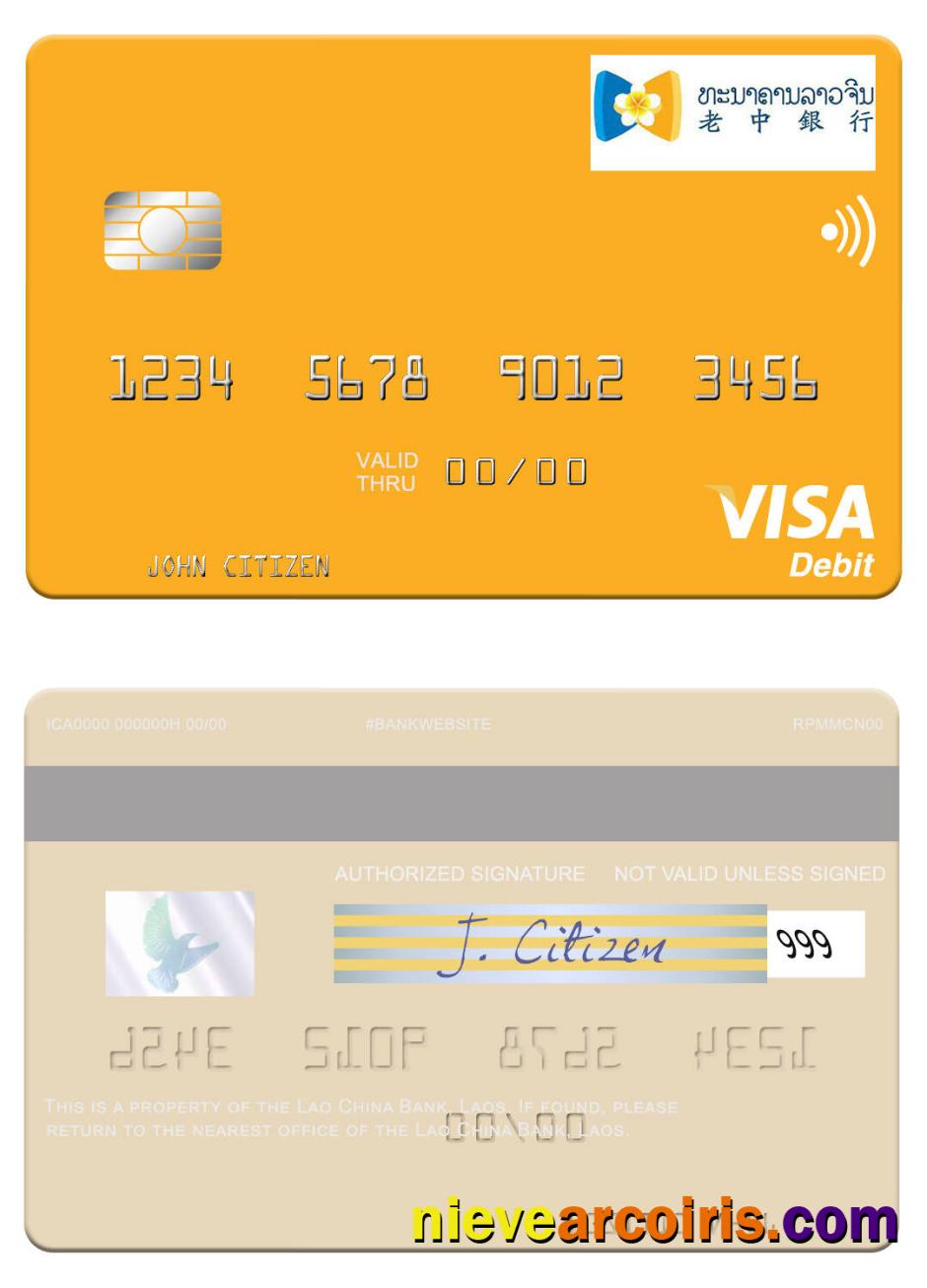 Laos Lao China Bank visa debit card
